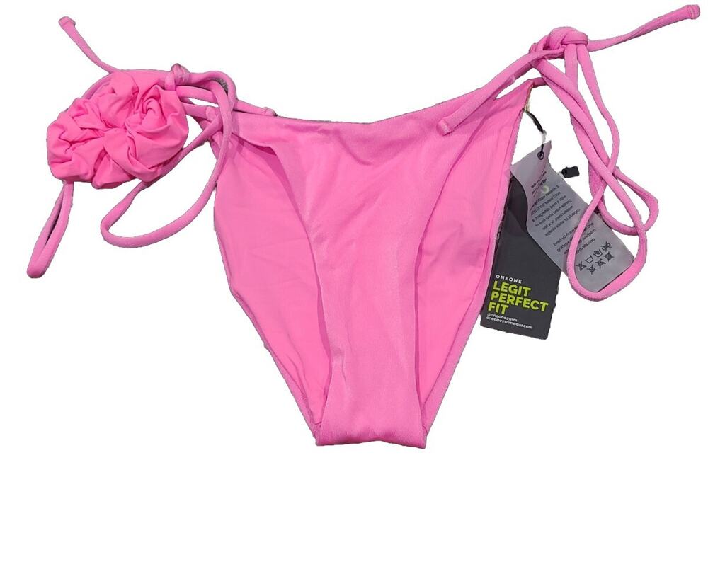 NEW One One Legit Perfect Fit Pink Shiny Bottoms W/ Matching Scrunchie Size S
